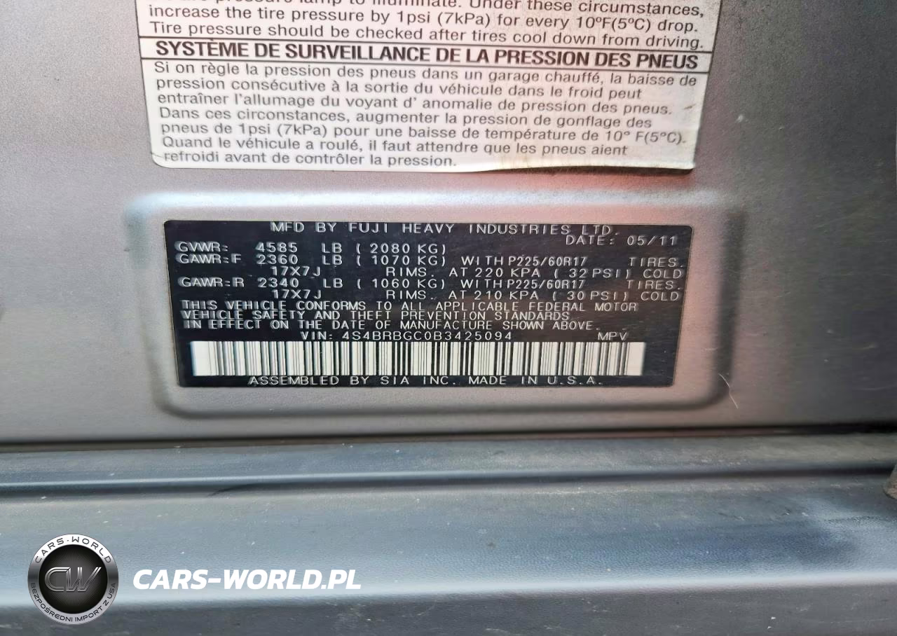 2011 Subaru Outback 2.5I Premium VIN:4S4BRBGC0B3425094 - 13