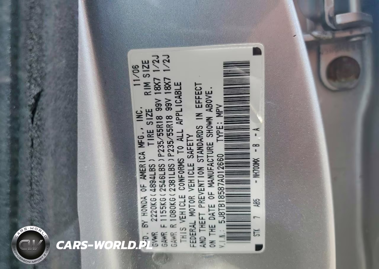 2007 Acura Rdx Technology VIN:5J8TB18587A012660 - 13