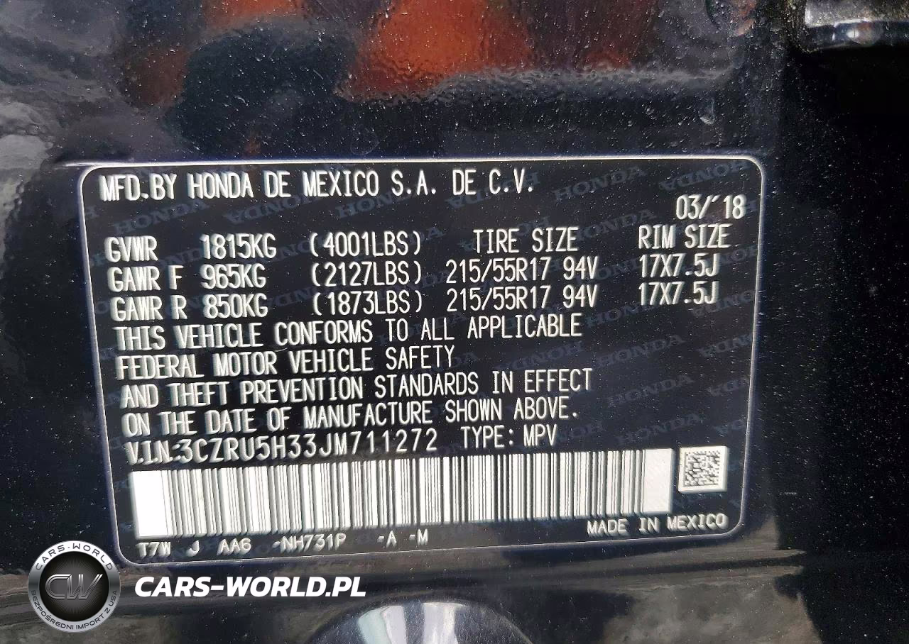 2018 Honda Hr-V Lx VIN:3CZRU5H33JM711272 - 13