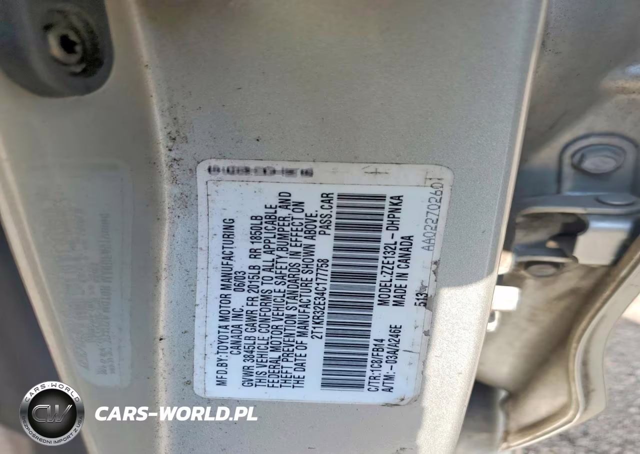 2004 Toyota Corolla Matrix Xr VIN:2T1KR32E34C177758 - 12