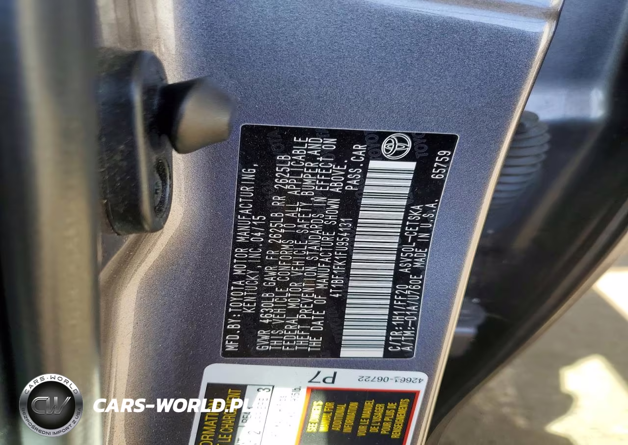 2015 Toyota Camry Se VIN:4T1BF1FK1FU954131 - 12