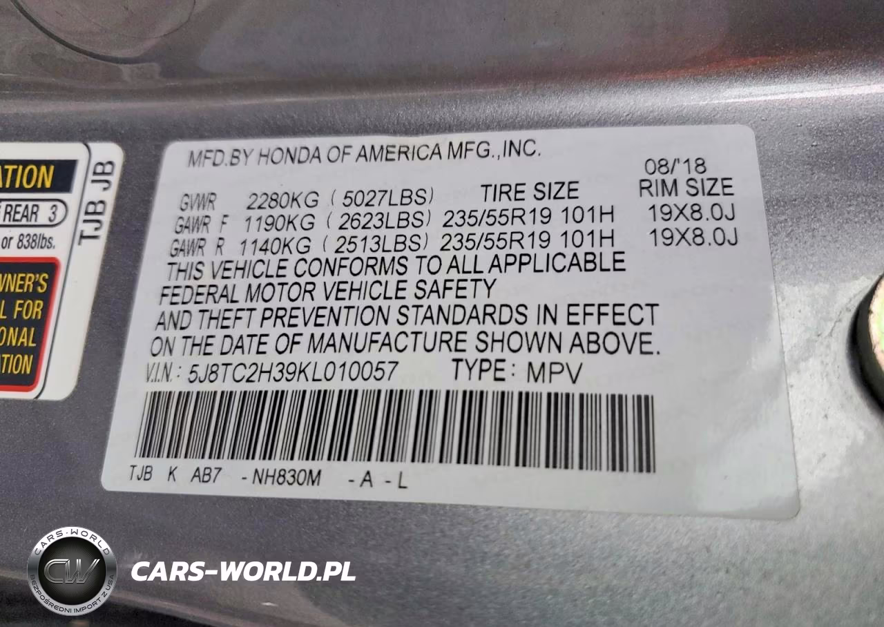 2019 Acura Rdx VIN:5J8TC2H39KL010057 - 13