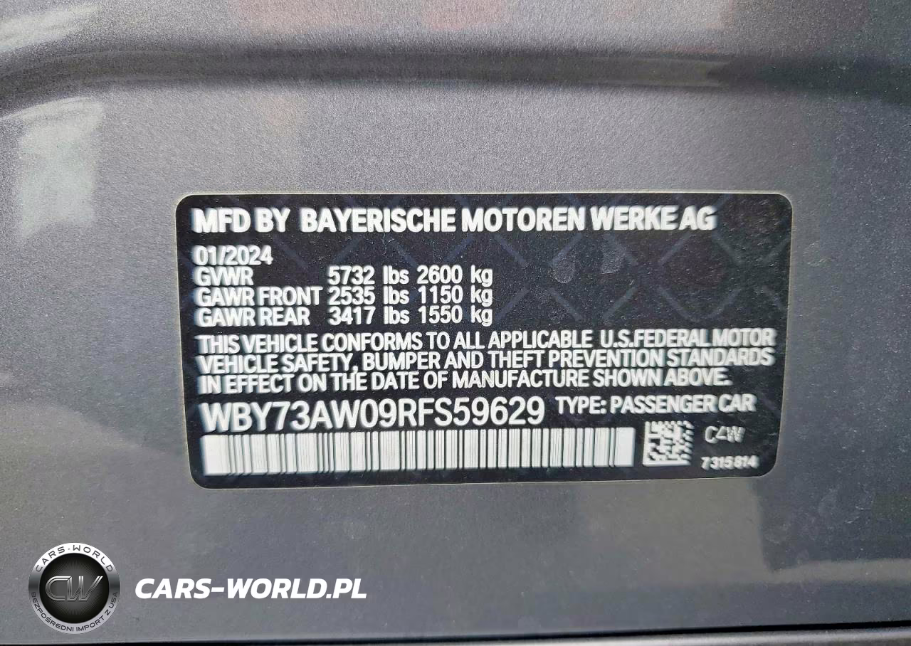2024 BMW I Series VIN:WBY73AW09RFS59629 - 12