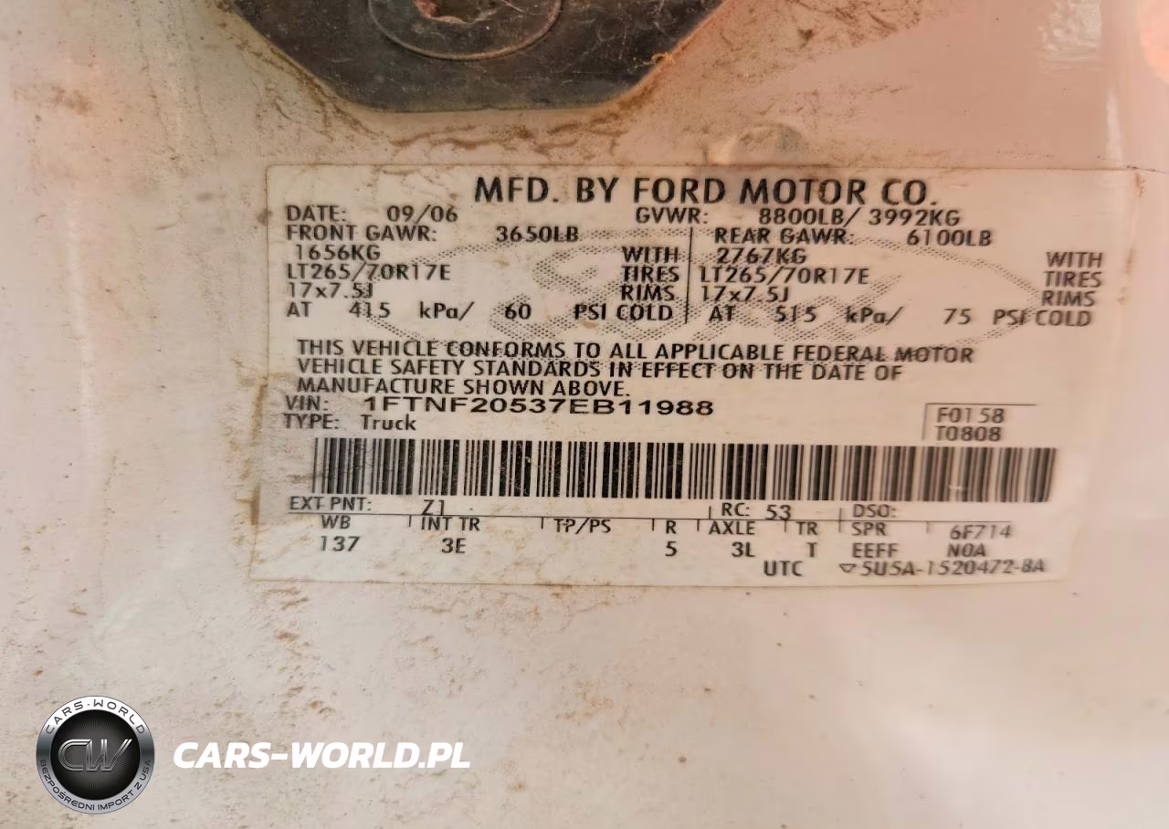 2007 Ford F250 Super Duty VIN:1FTNF20537EB11988 - 12