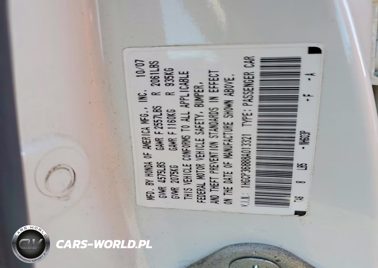 2008 Honda Accord Exl VIN:1HGCP36888A013321 - 12