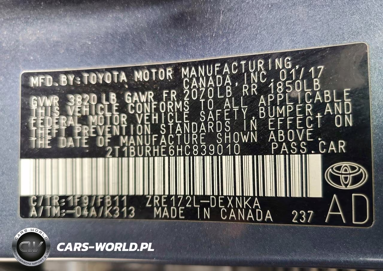 2017 Toyota Corolla Le VIN:2T1BURHE6HC839010 - 13