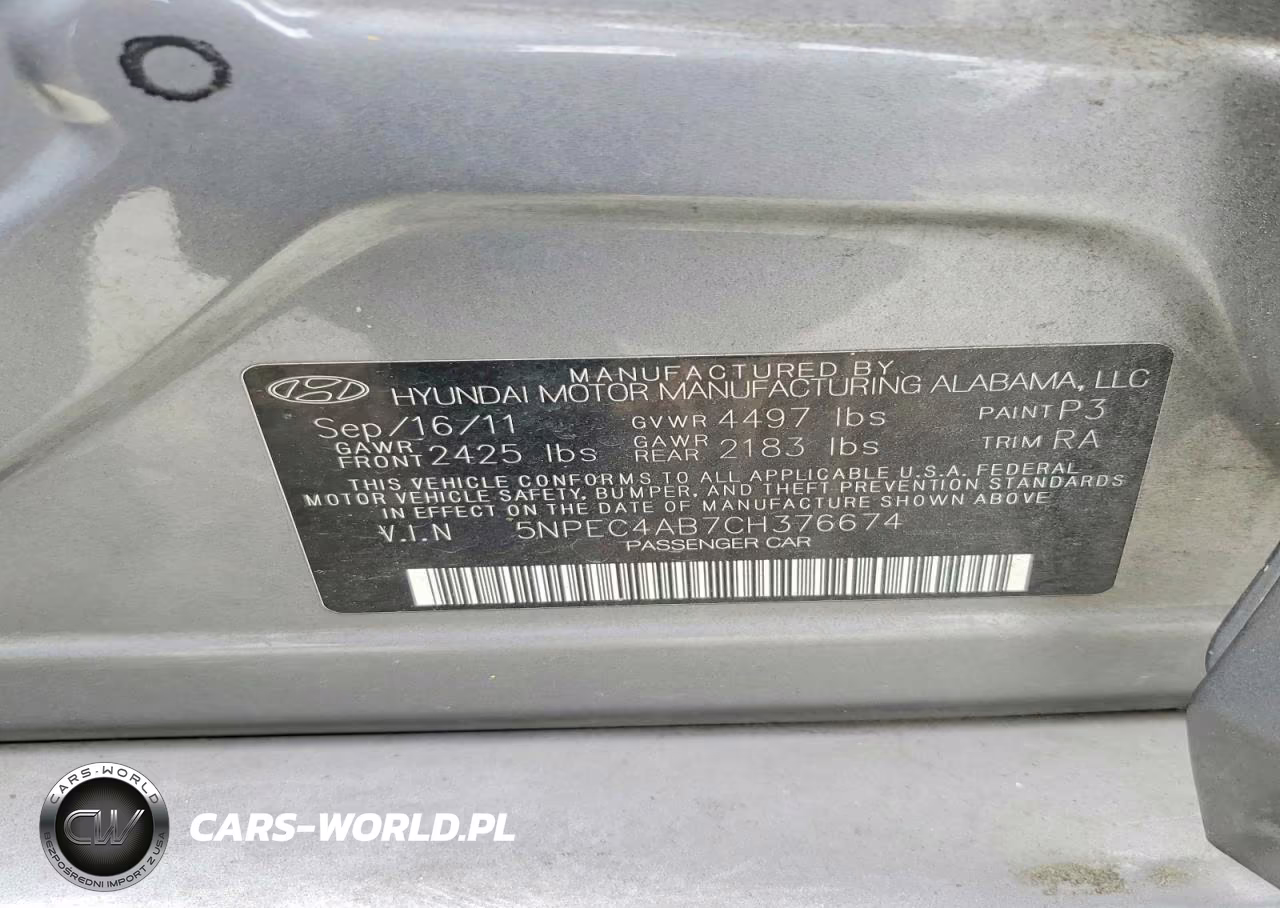 2012 Hyundai Sonata Limited 2.0T VIN:5NPEC4AB7CH376674 - 12