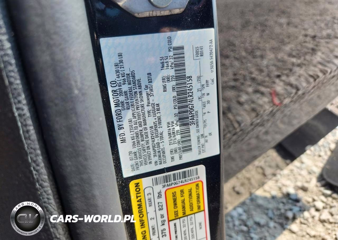 2020 Ford Fusion S VIN:3FA6P0G74LR245158 - 12