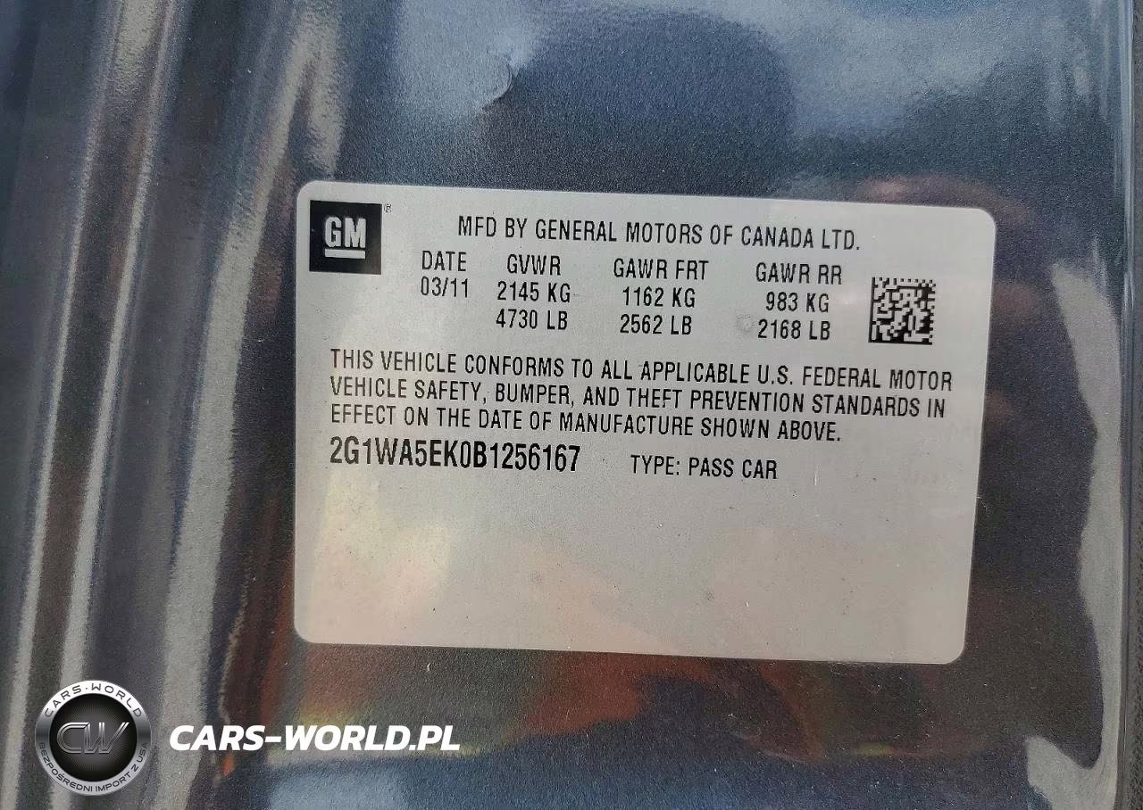 2011 Chevrolet Impala Ls VIN:2G1WA5EK0B1256167 - 12