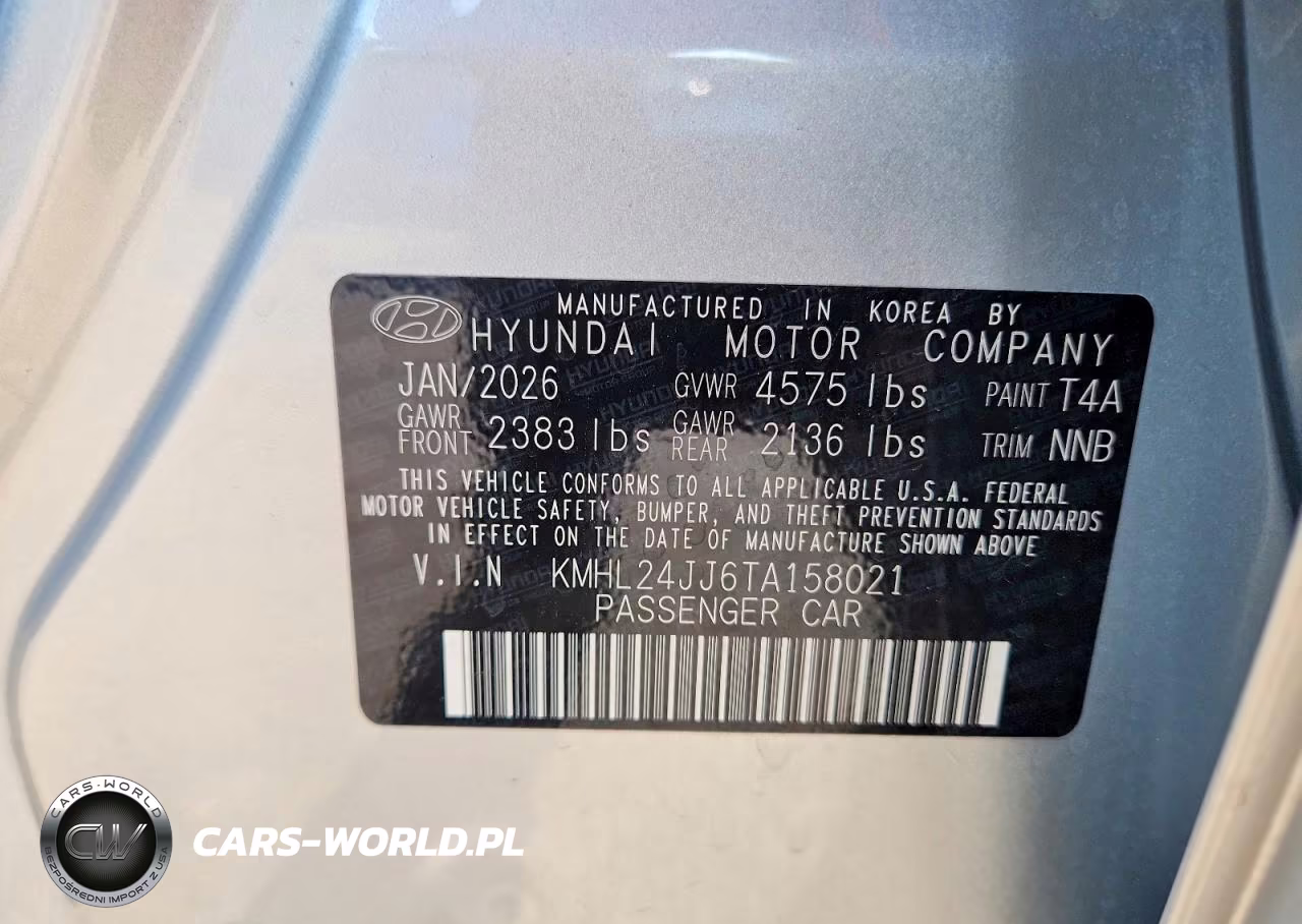 2026 Hyundai Sonata Hybrid Blue VIN:KMHL24JJ6TA158021 - 12