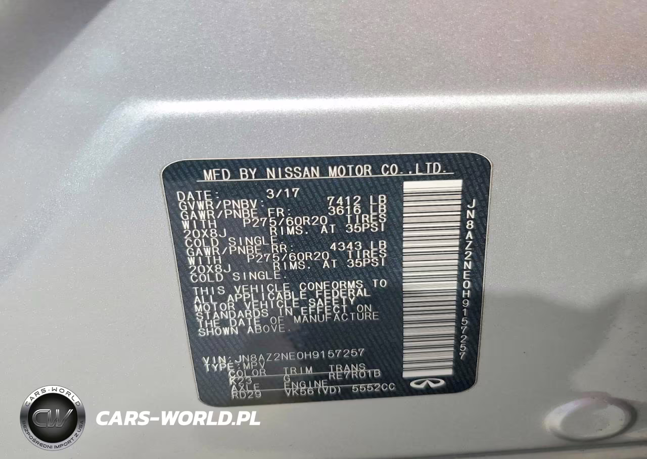 2017 Infiniti Qx80 Base VIN:JN8AZ2NE0H9157257 - 12