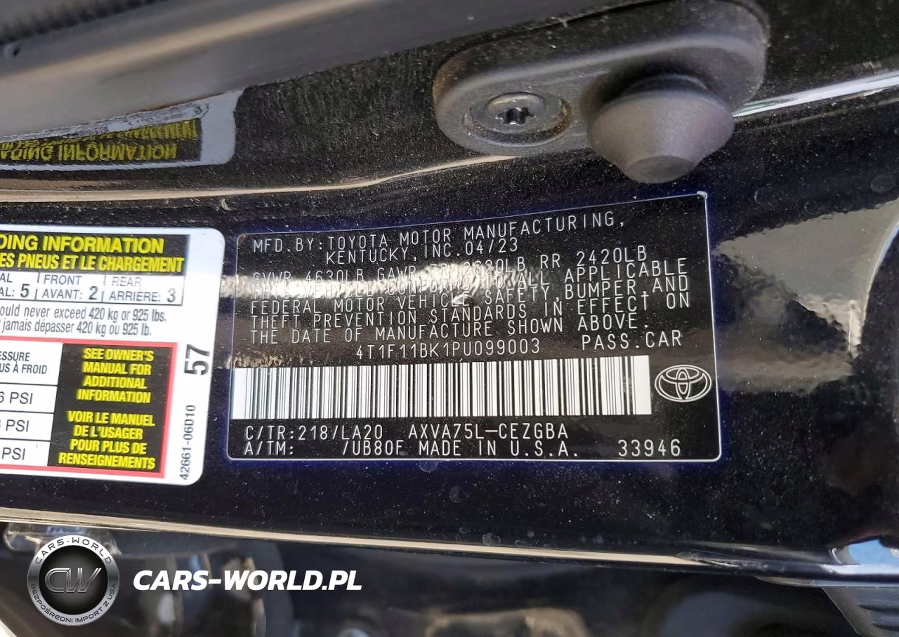 2023 Toyota Camry VIN:4T1F11BK1PU099003 - 12