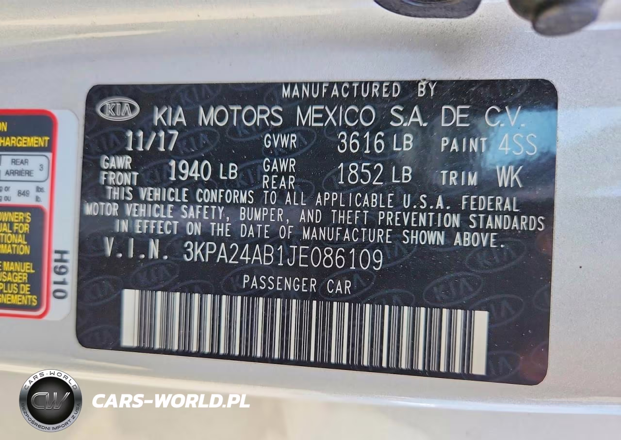 2018 Kia Rio S VIN:3KPA24AB1JE086109 - 13