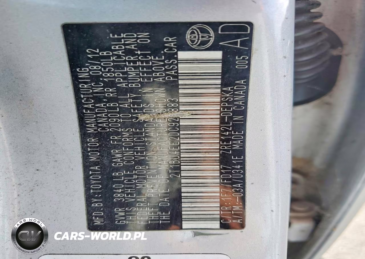 2013 Toyota Corolla S VIN:2T1BU4EE2DC921883 - 12