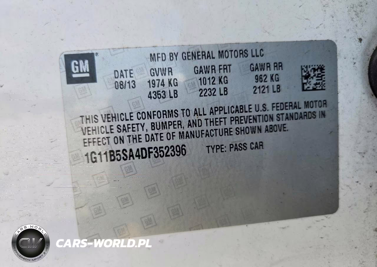 2013 Chevrolet Malibu Ls VIN:1G11B5SA4DF352396 - 12