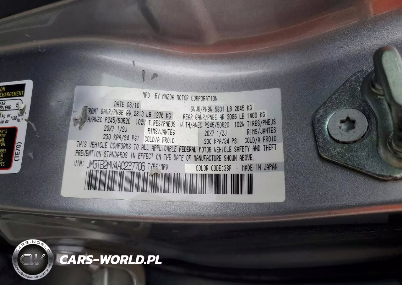 2010 Mazda Cx-9 VIN:JM3TB2MV4A0237706 - 13