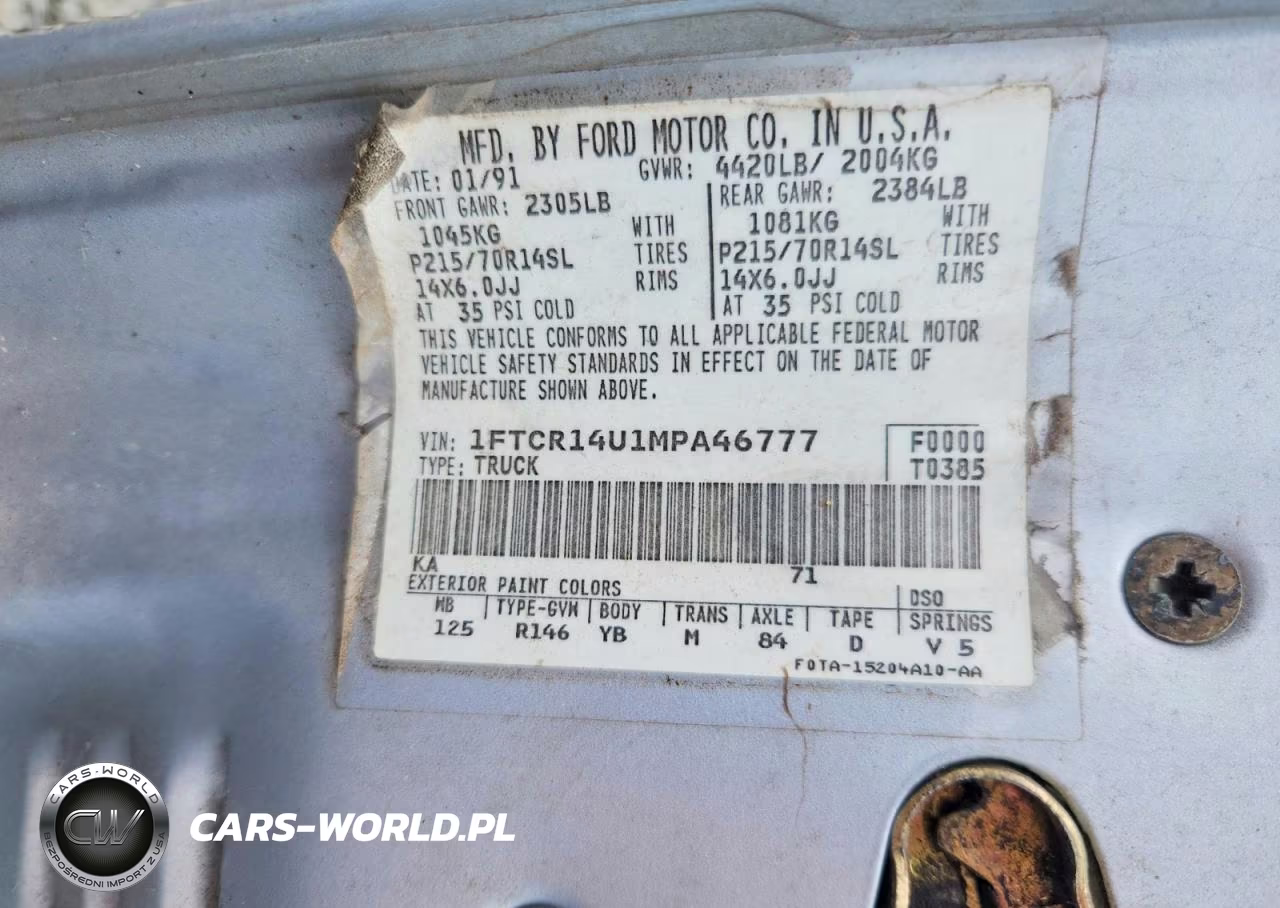 1991 Ford Ranger Super Cab VIN:1FTCR14U1MPA46777 - 12