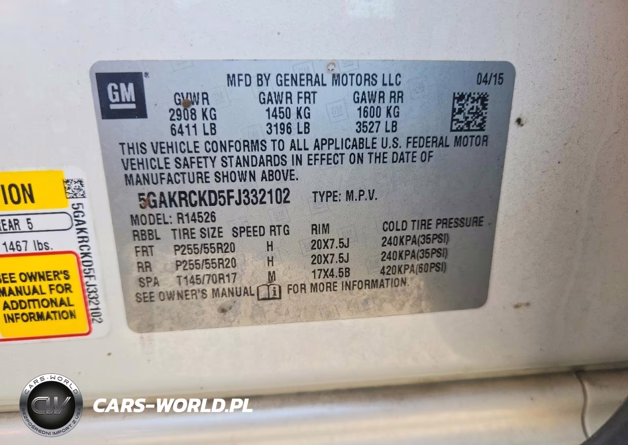 2015 Buick Enclave VIN:5GAKRCKD5FJ332102 - 13