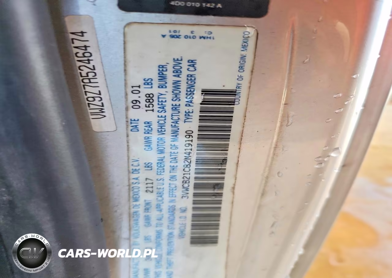 2002 Volkswagen New Beetle Gls VIN:3VWCB21C82M419190 - 12