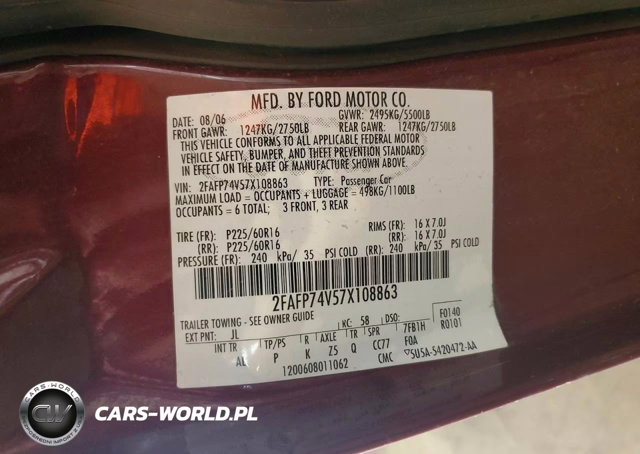 2007 Ford Crown Victoria Lx VIN:2FAFP74V57X108863 - 12