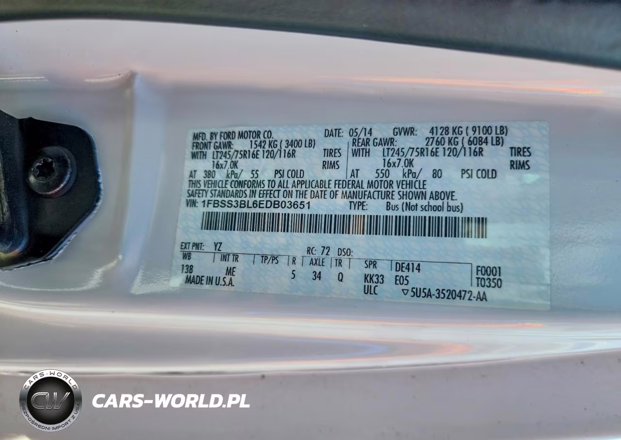2014 Ford Econoline E350 Super Duty Wagon VIN:1FBSS3BL6EDB03651 - 12
