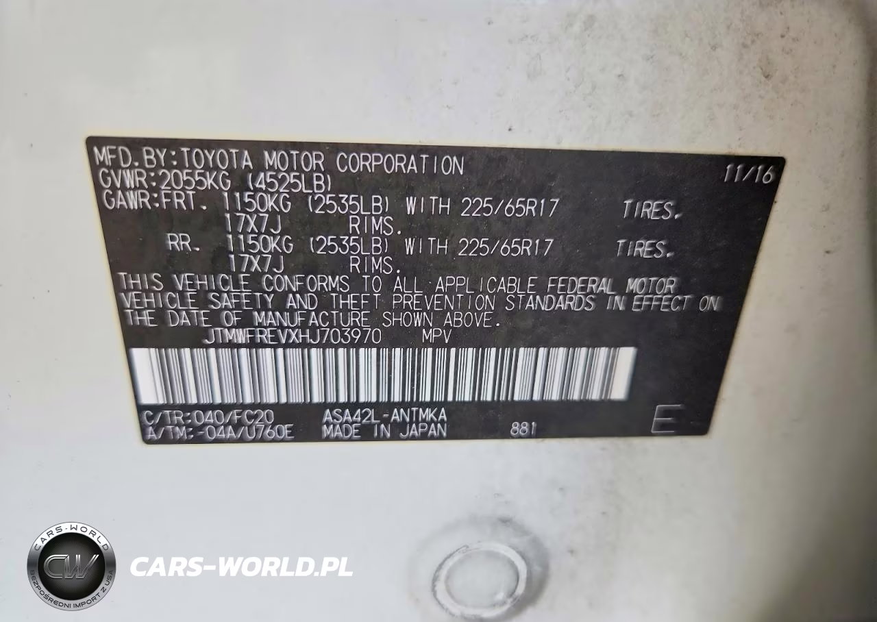 2017 Toyota Rav4 Xle VIN:JTMWFREVXHJ703970 - 13