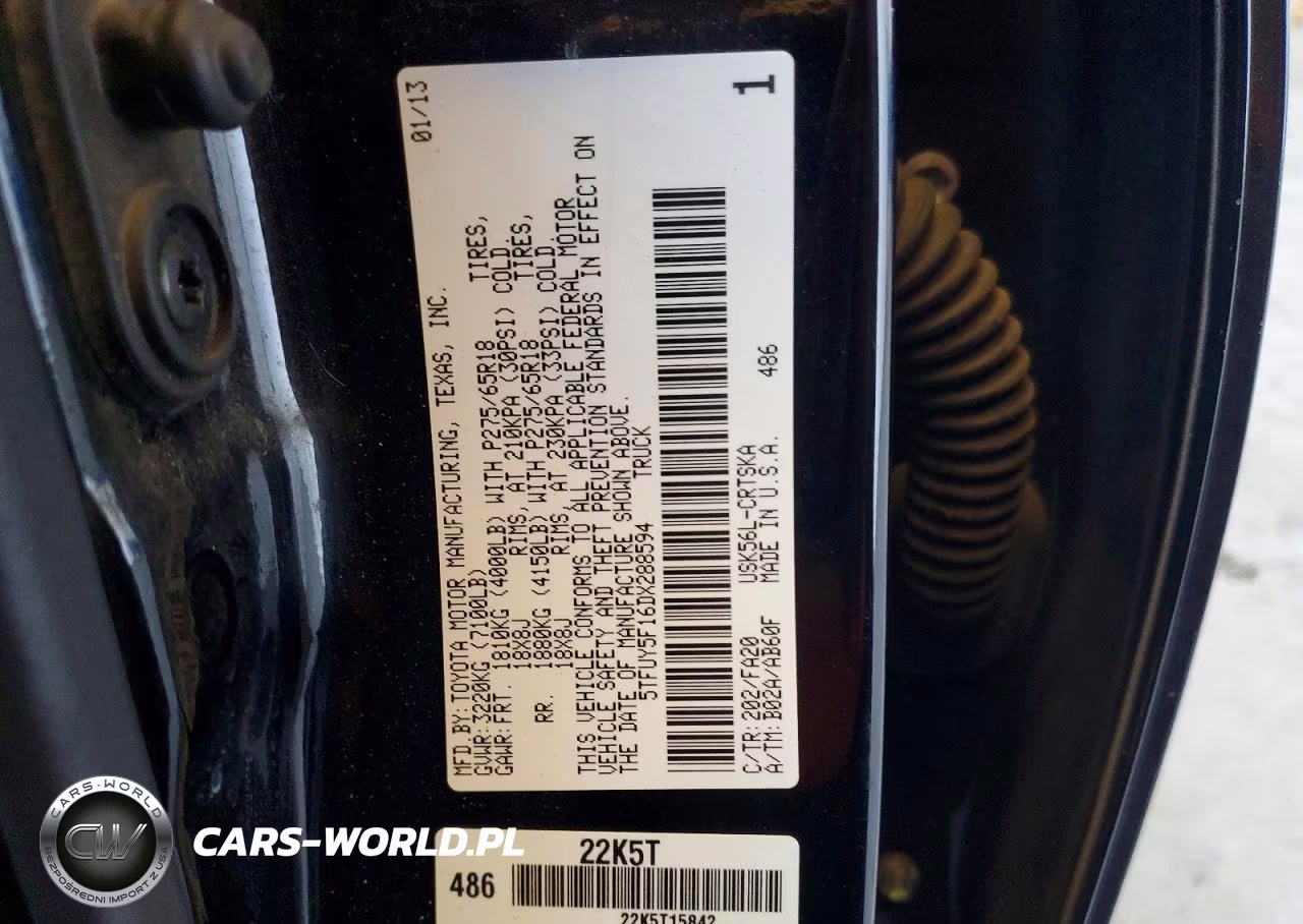 2013 Toyota Tundra Double Cab Sr5 VIN:5TFUY5F16DX288594 - 12
