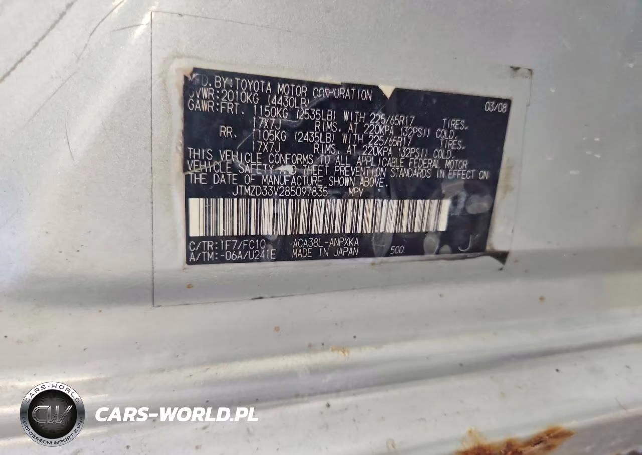 2008 Toyota Rav4 Base VIN:JTMZD33V285097835 - 13