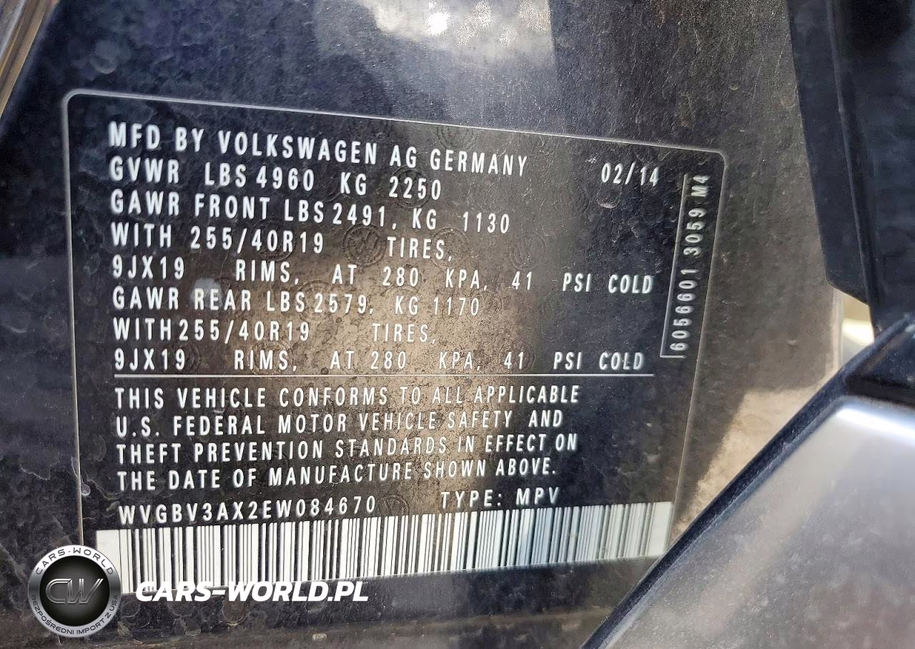 2014 Volkswagen Tiguan S VIN:WVGBV3AX2EW084670 - 13