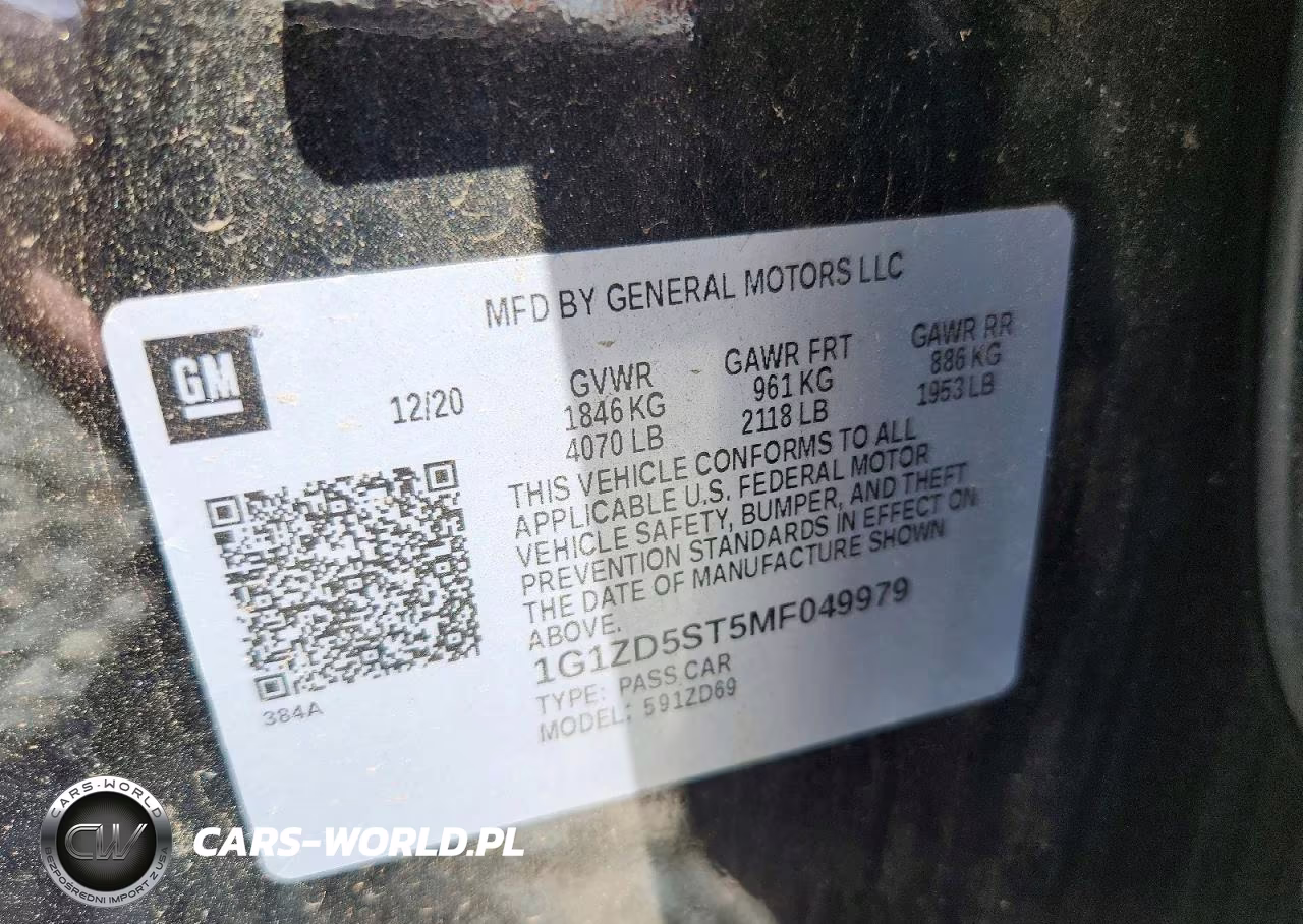 2022 Chevrolet Malibu Lt VIN:1G1ZD5ST5MF049979 - 12