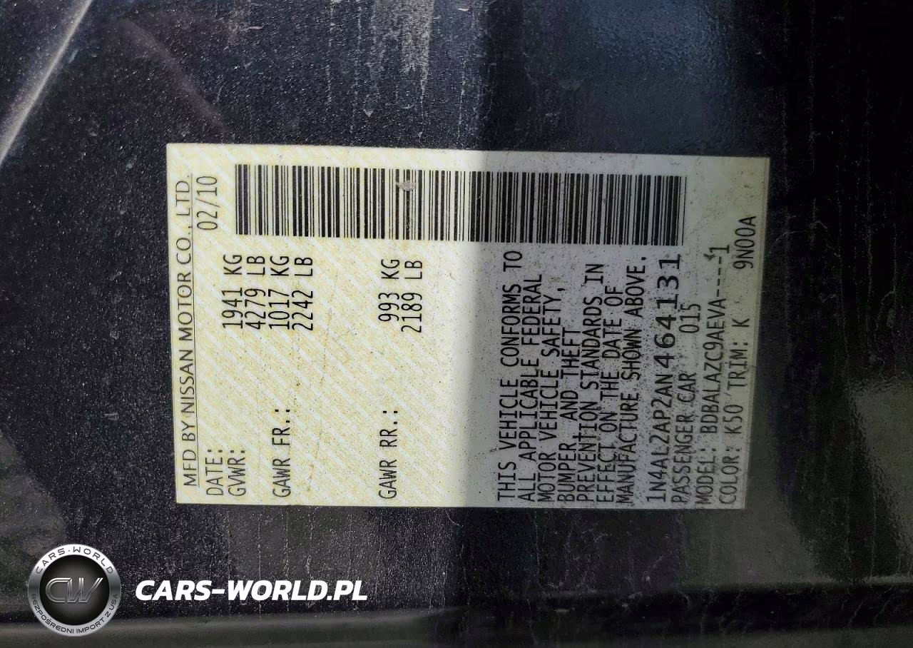 2010 Nissan Altima 2.5 VIN:1N4AL2AP2AN464131 - 13