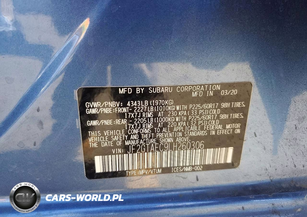 2020 Subaru Crosstrek Premium VIN:JF2GTAEC9LH260306 - 14