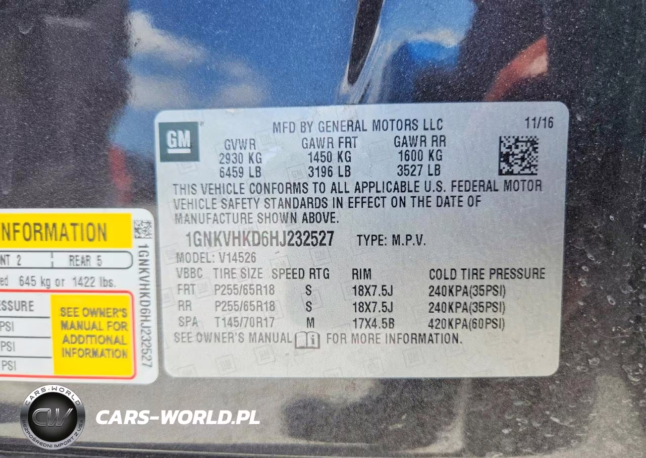2017 Chevrolet Traverse Lt VIN:1GNKVHKD6HJ232527 - 14