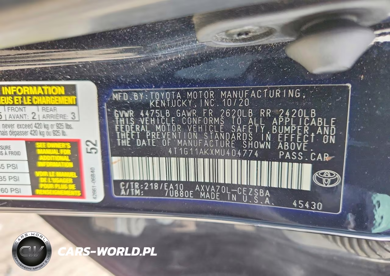 2021 Toyota Camry Se VIN:4T1G11AKXMU404774 - 13