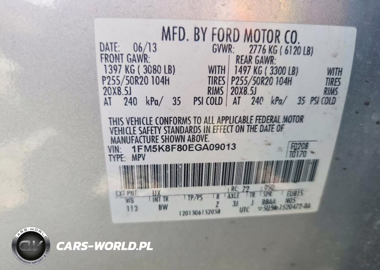 2014 Ford Explorer Limited VIN:1FM5K8F80EGA09013 - 13