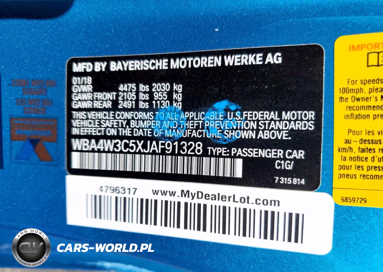 2018 BMW 430I VIN:WBA4W3C5XJAF91328 - 12