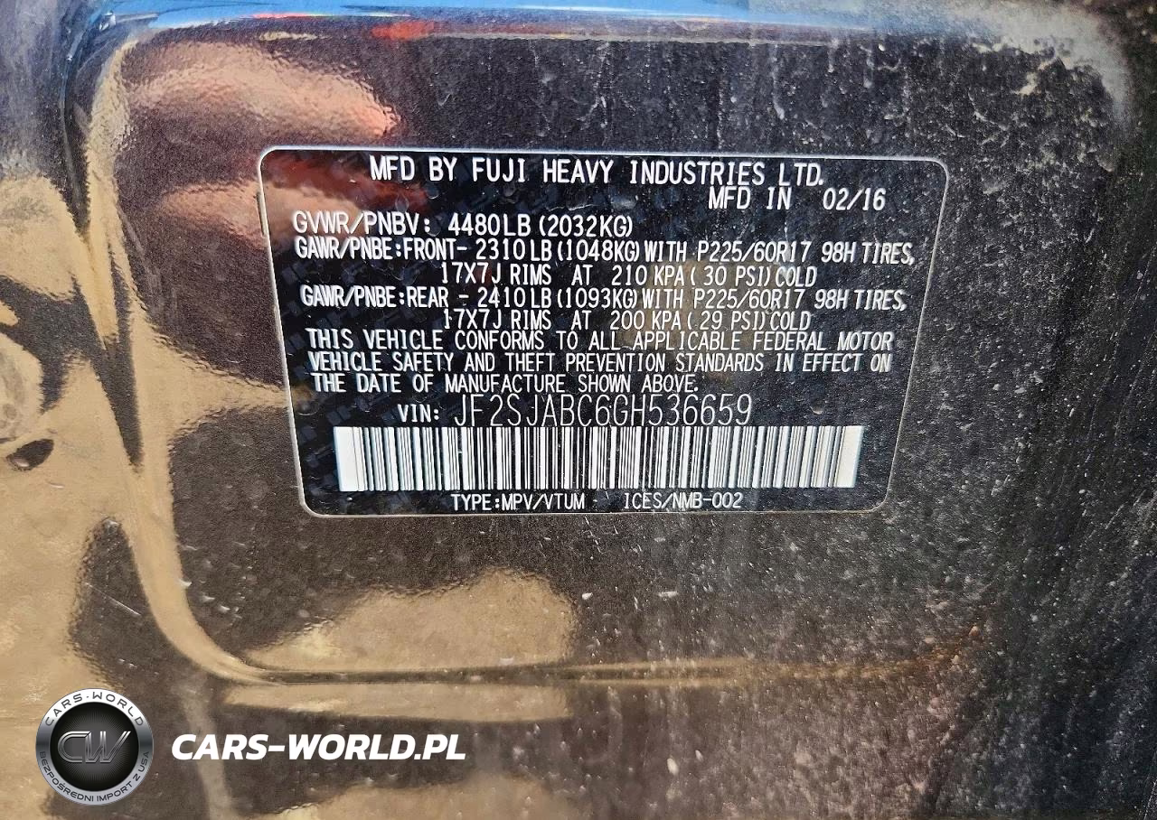 2016 Subaru Forester 2.5I VIN:JF2SJABC6GH536659 - 13