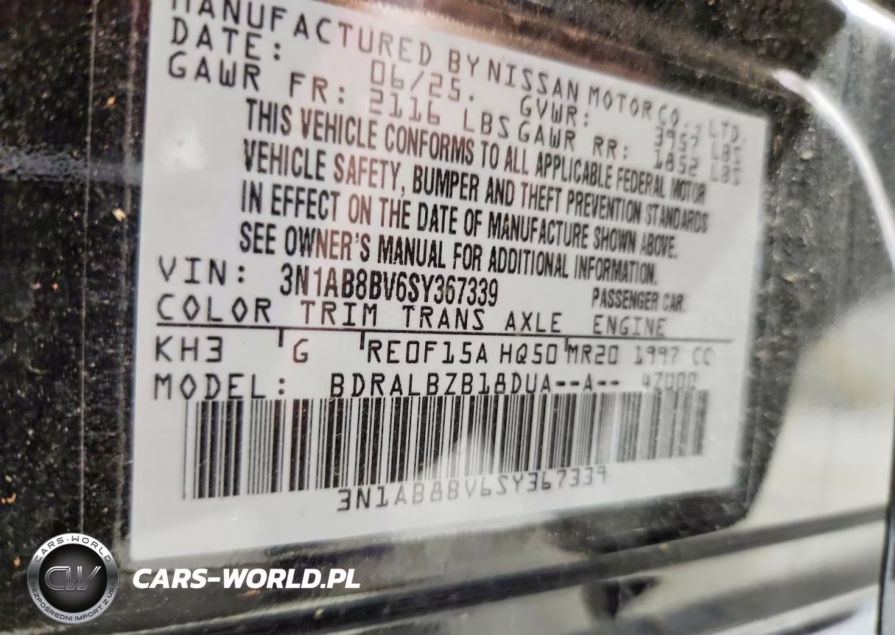 2025 Nissan Sentra S VIN:3N1AB8BV6SY367339 - 12