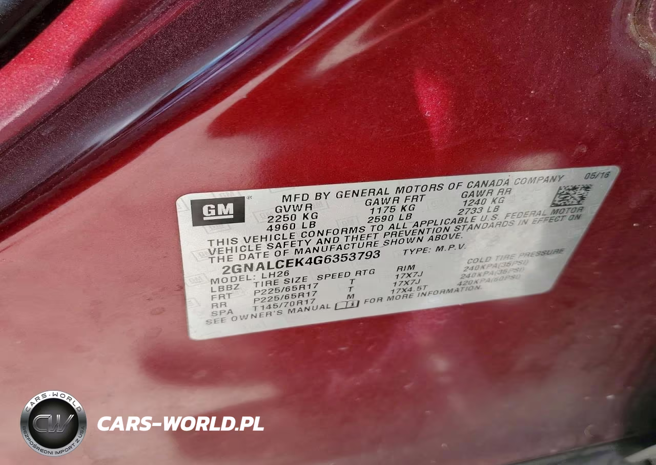 2016 Chevrolet Equinox Lt VIN:2GNALCEK4G6353793 - 14