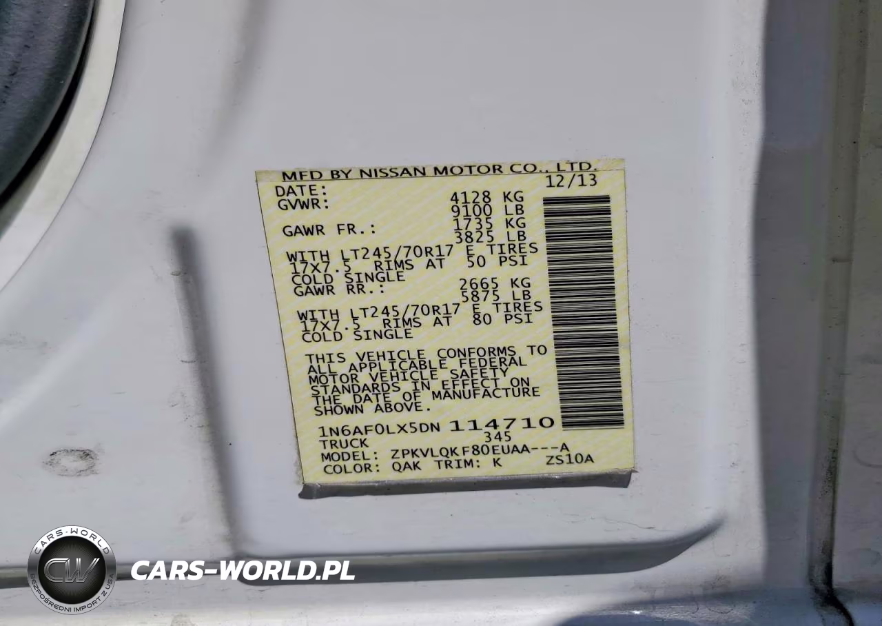 2013 Nissan Nv 2500 Hd S VIN:1N6AF0LX5DN114710 - 13