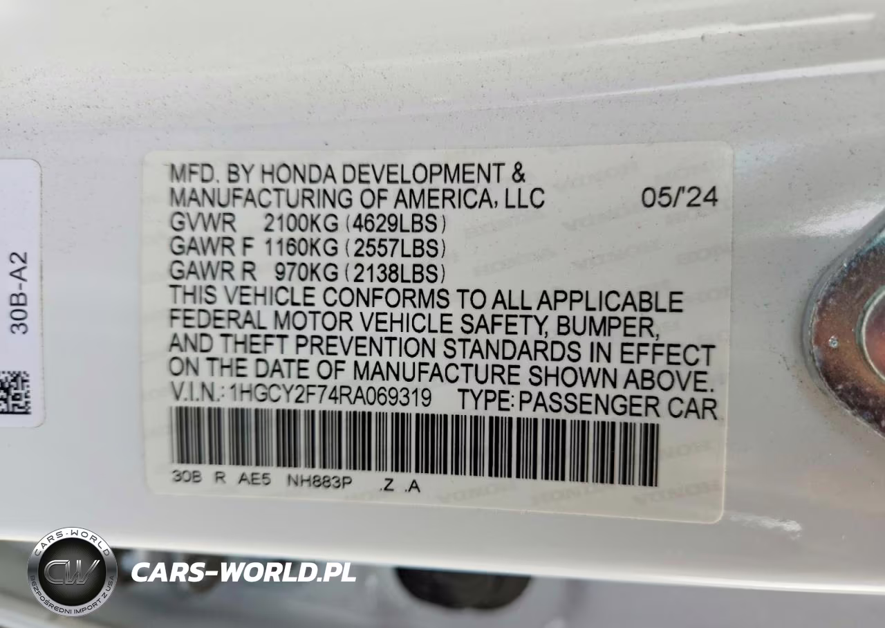 2024 Honda Accord Hybrid Sport-L VIN:1HGCY2F74RA069319 - 12
