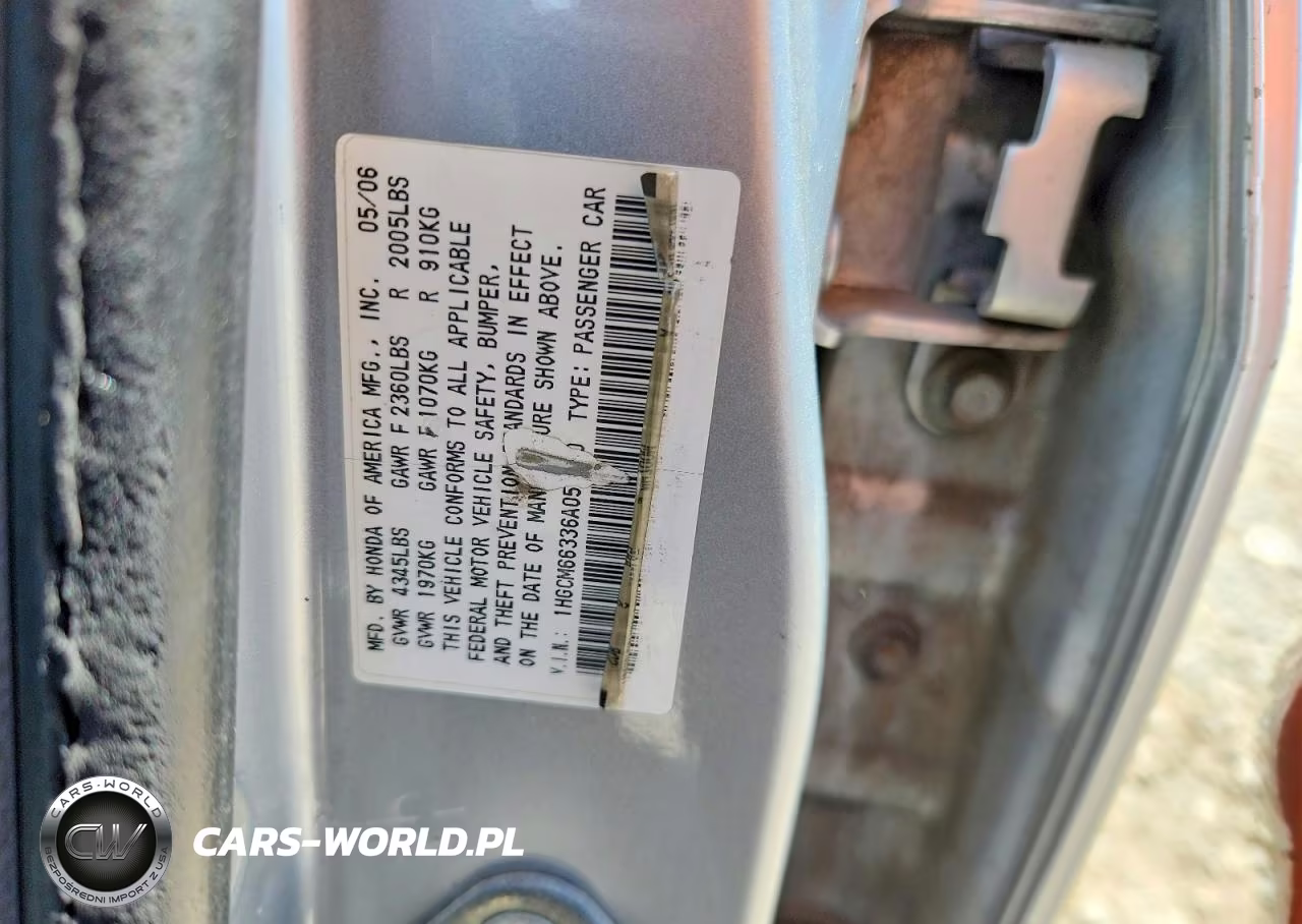 2006 Honda Accord Lx VIN:1HGCM66336A059800 - 12