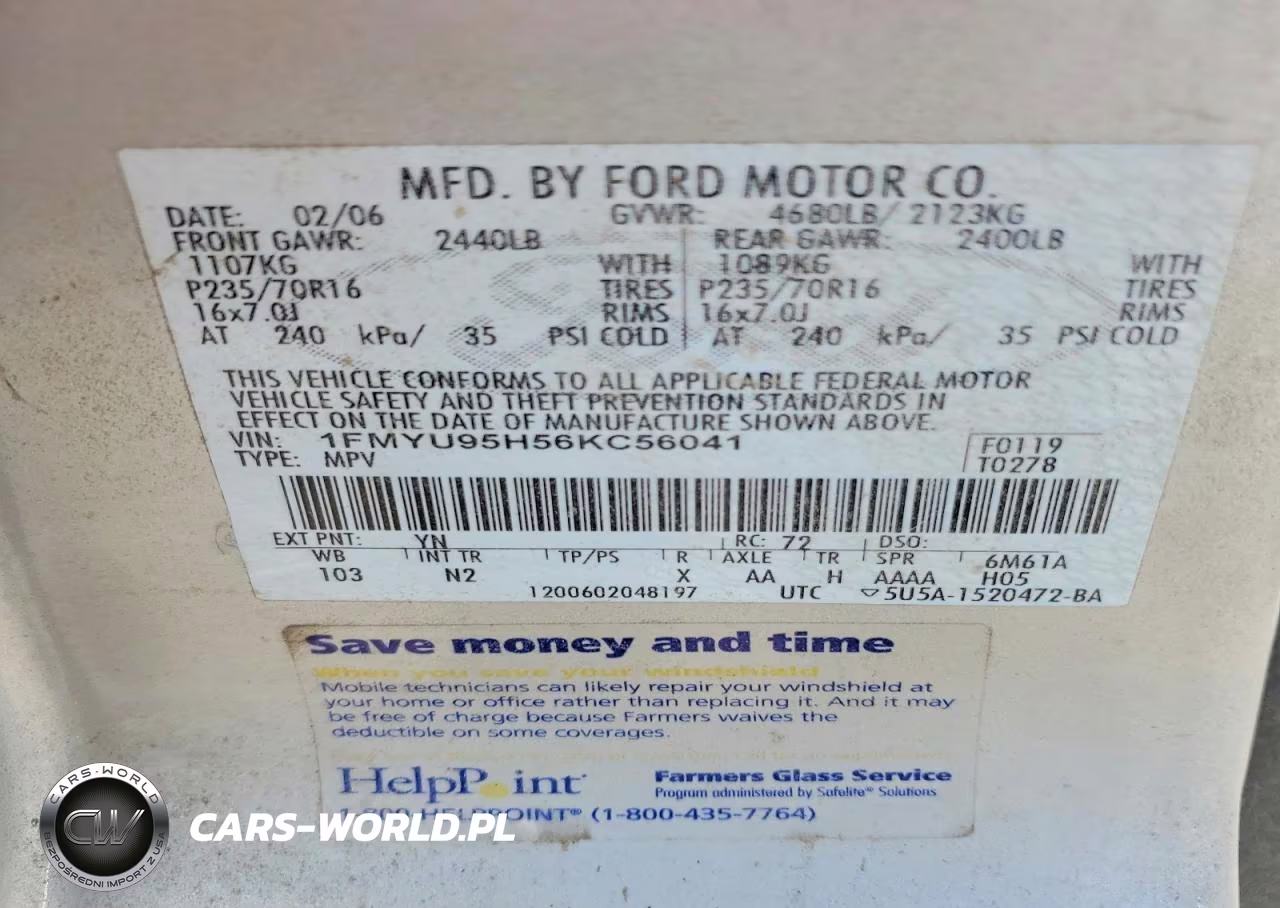 2006 Ford Escape Hev VIN:1FMYU95H56KC56041 - 13