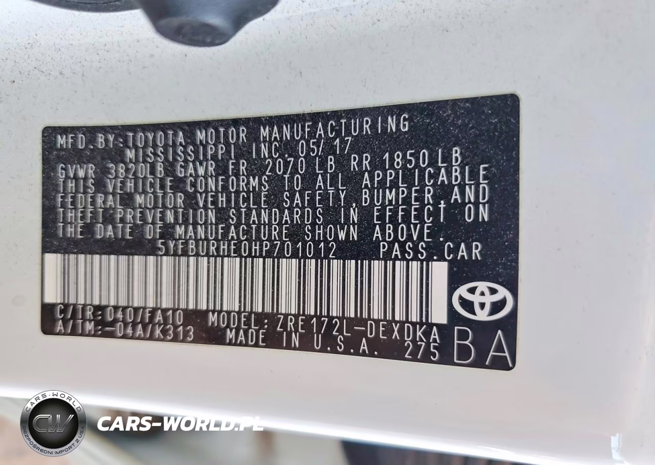 2017 Toyota Corolla L VIN:5YFBURHE0HP701012 - 13