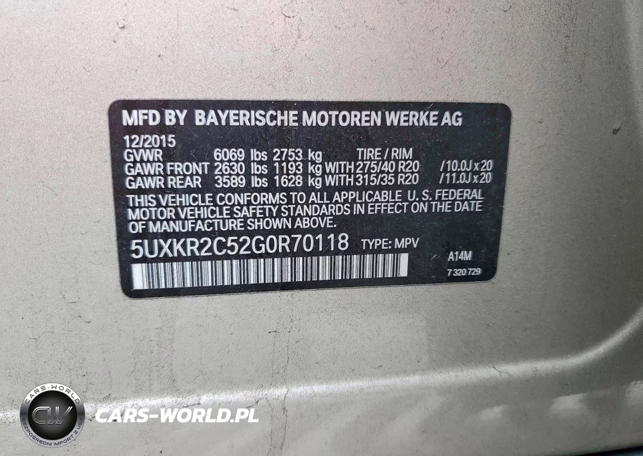 2016 BMW X5 Sdrive35I VIN:5UXKR2C52G0R70118 - 12