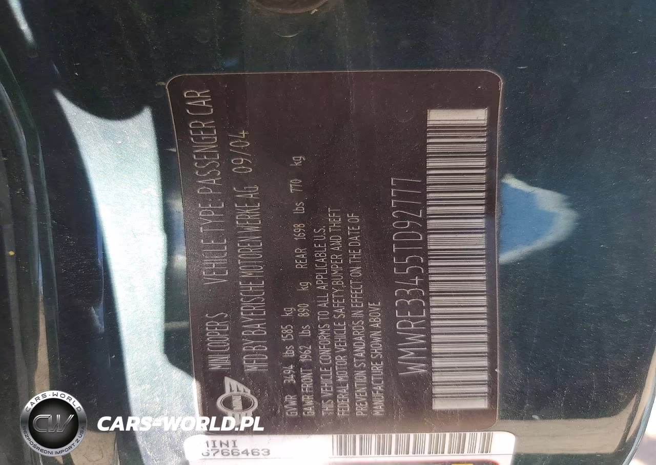 2005 Mini Cooper S VIN:WMWRE33455TD92777 - 12
