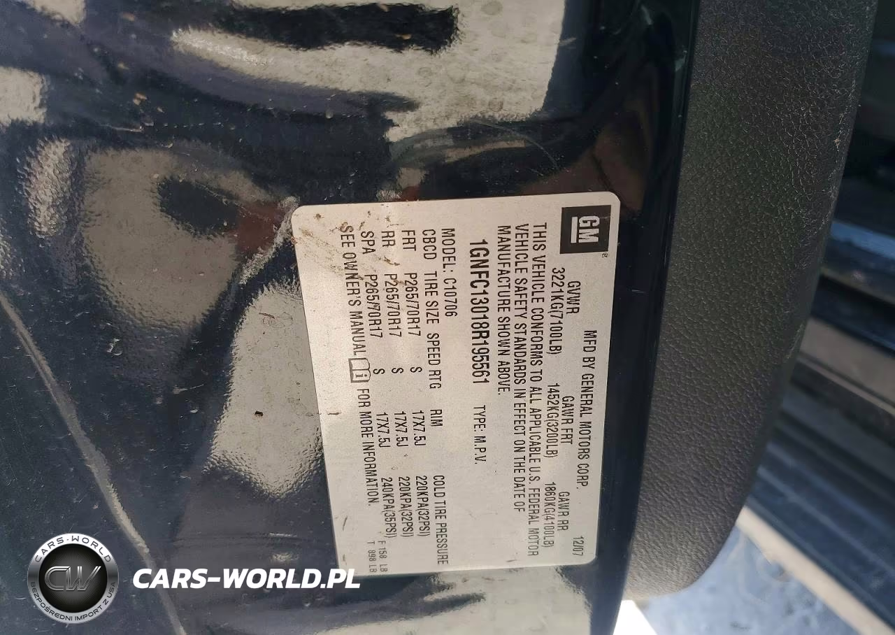2008 Chevrolet Tahoe C1500 VIN:1GNFC13018R195561 - 13