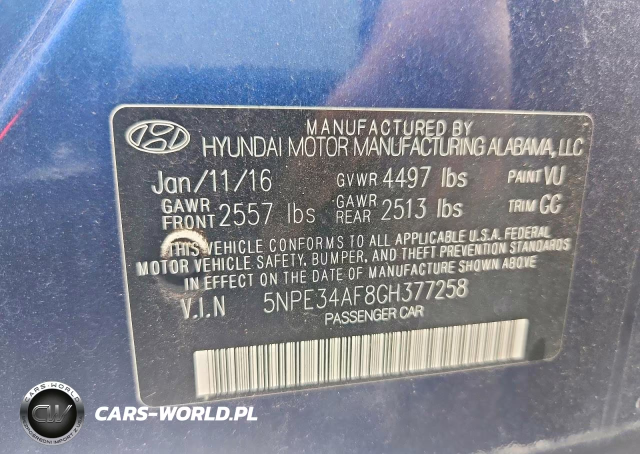 2016 Hyundai Sonata Sport VIN:5NPE34AF8GH377258 - 12