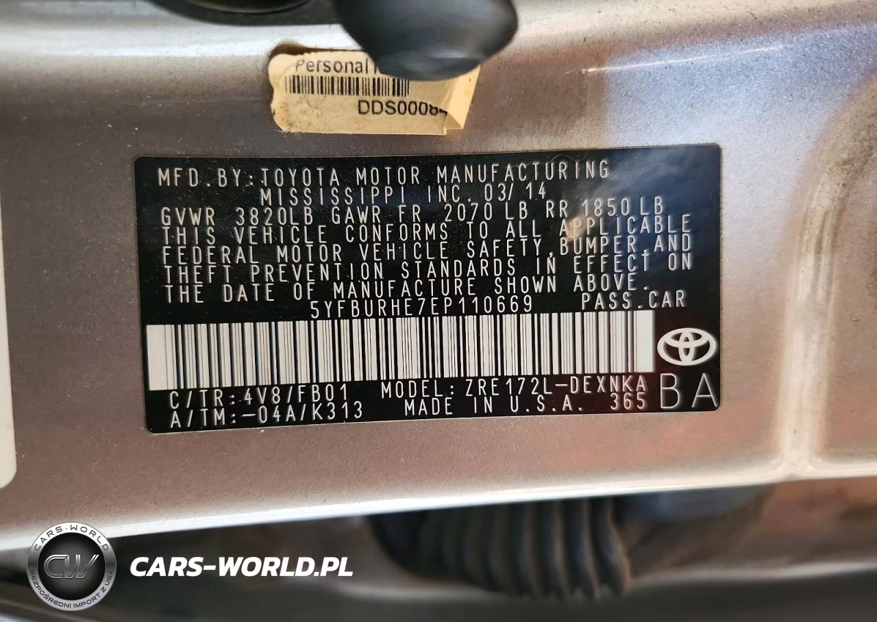 2014 Toyota Corolla Le VIN:5YFBURHE7EP110669 - 12