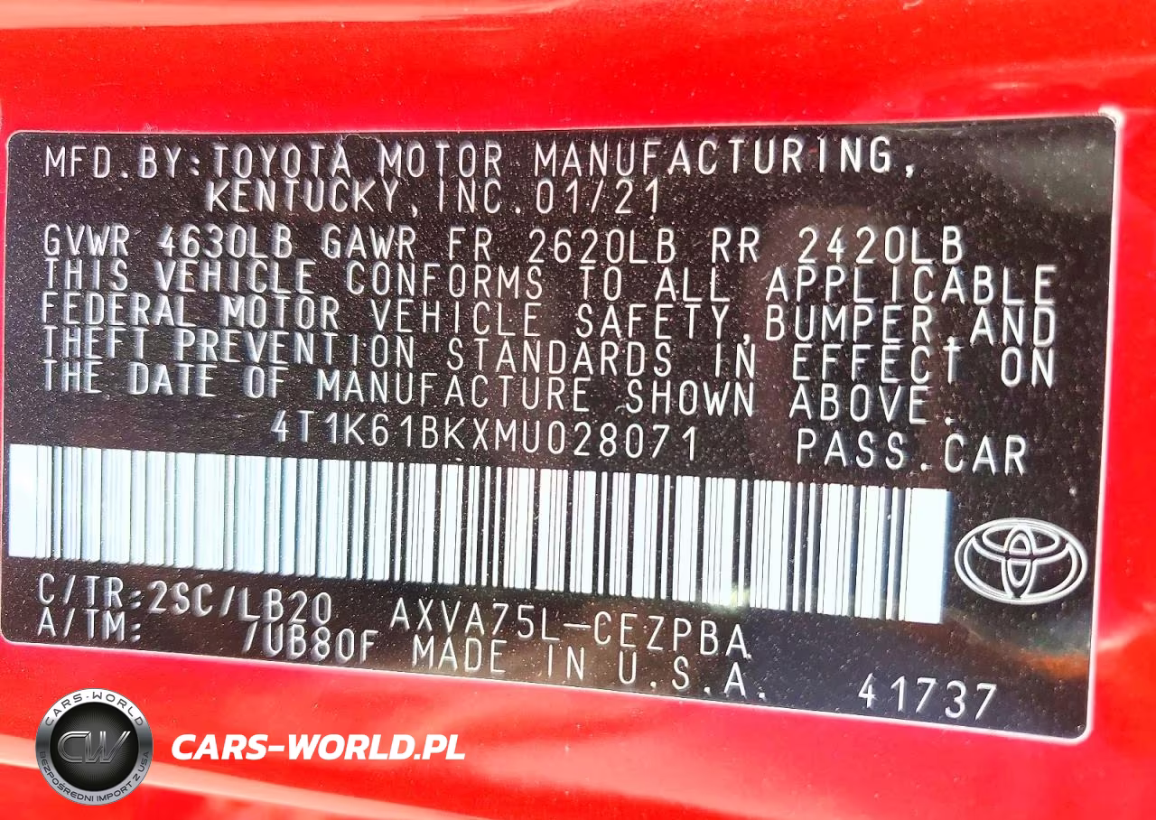 2021 Toyota Camry Xse VIN:4T1K61BKXMU028071 - 12